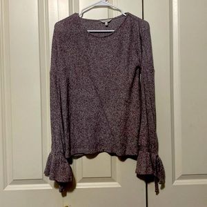 Maroon flared sleeves small sweater